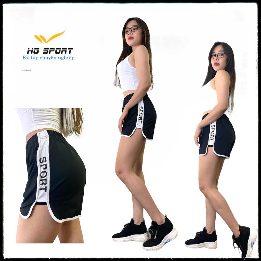 Quần Tập Gym, Erobic, Chạy Bộ, Thể Thao Nữ, Quần Đùi Viền 2 Lớp Hg Sport QD09