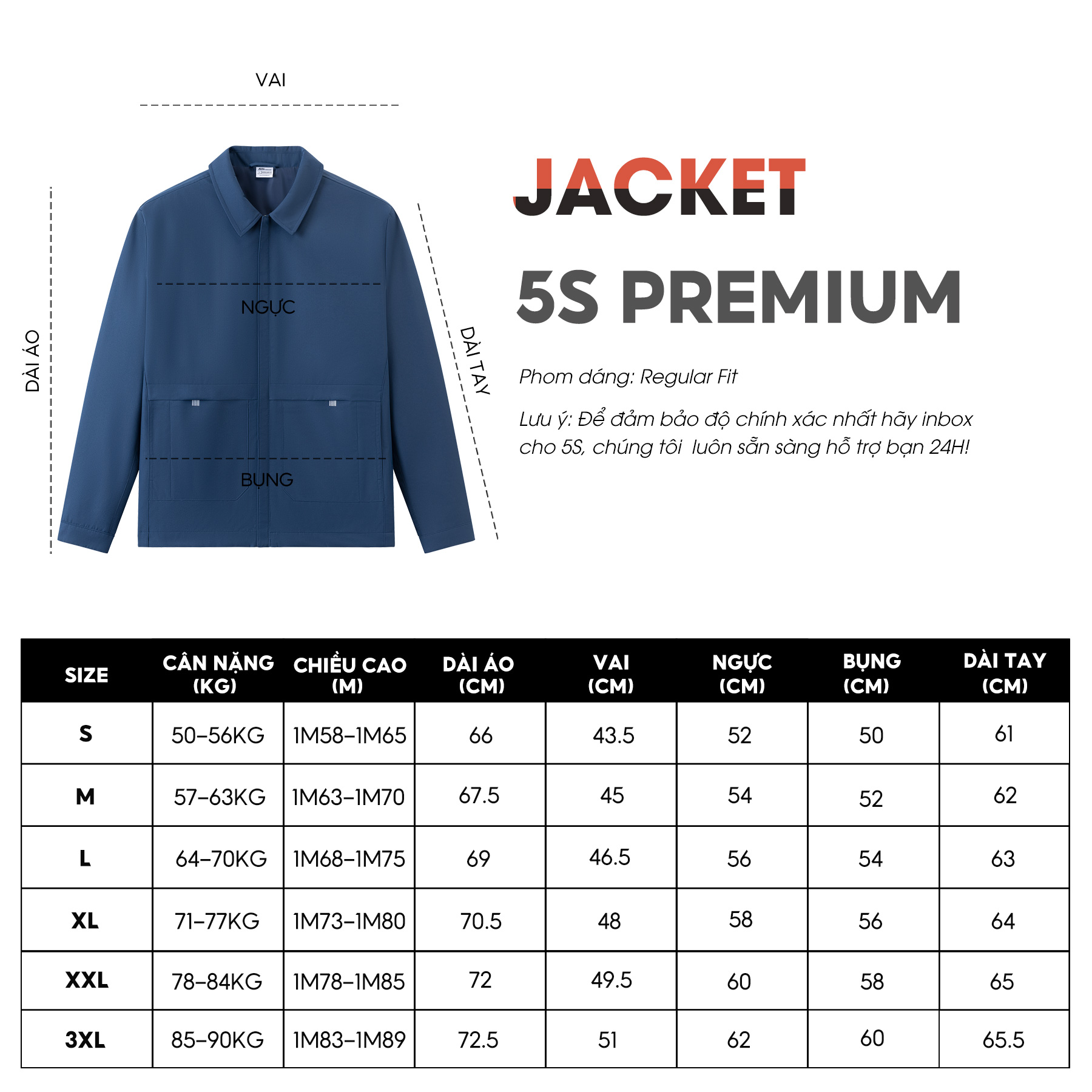 Áo Khoác Nam Jacket Cổ Bẻ 5S FASHION, Vải Gió Phom Regular Fit, Thiết Kế Trơn Túi Dáng Hộp, Khóa Kéo Tiện Lợi