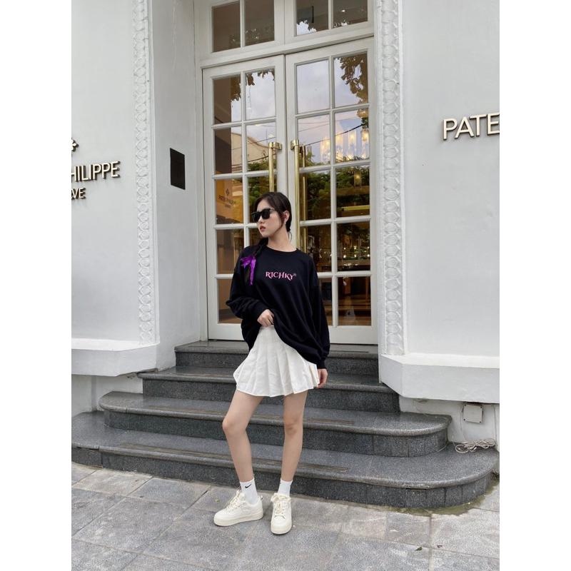 [Mã INBAU300 giảm 10% đơn 250K] Áo Sweater Local Brand Unisex Richky Premium Sweater BlackPink - RKS03
