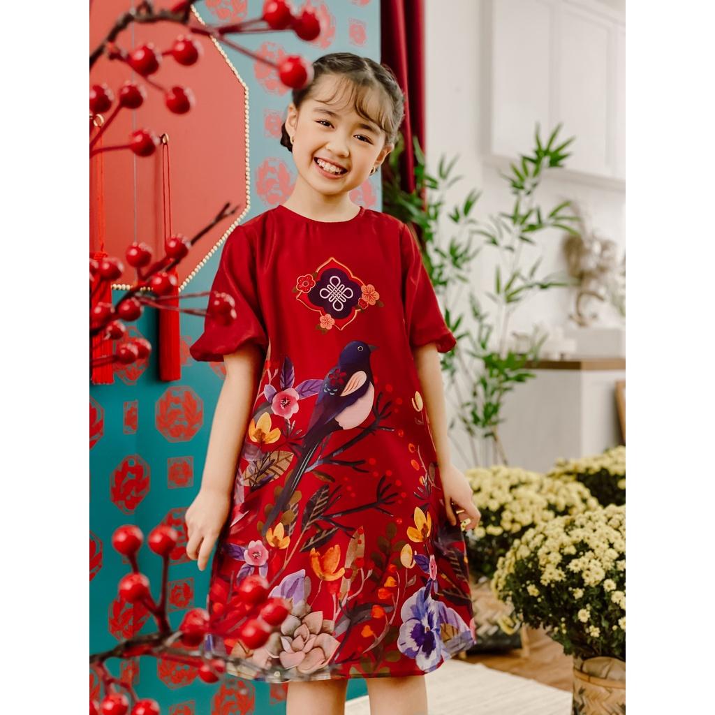 Váy suông kid đỏ may mắn 1AD4005 ADORE DRESS