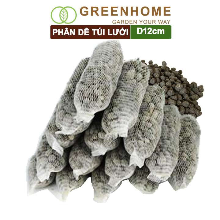 Phân dê đã qua xử lý, túi lưới dài 10cm, không mùi, kích rễ, kích hoa phong Lan, hoa hồng |Greenhome