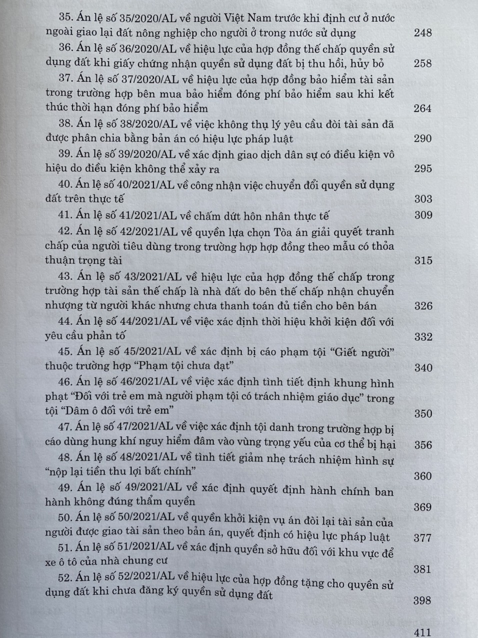 Hệ Thống 52 Án Lệ Việt Nam ( Hiện Hành )