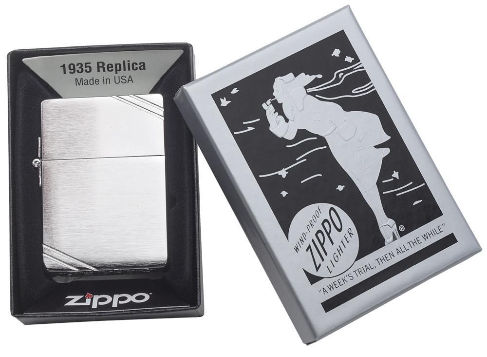 Bật lửa Zippo 1935 Replica Brushed Chrome