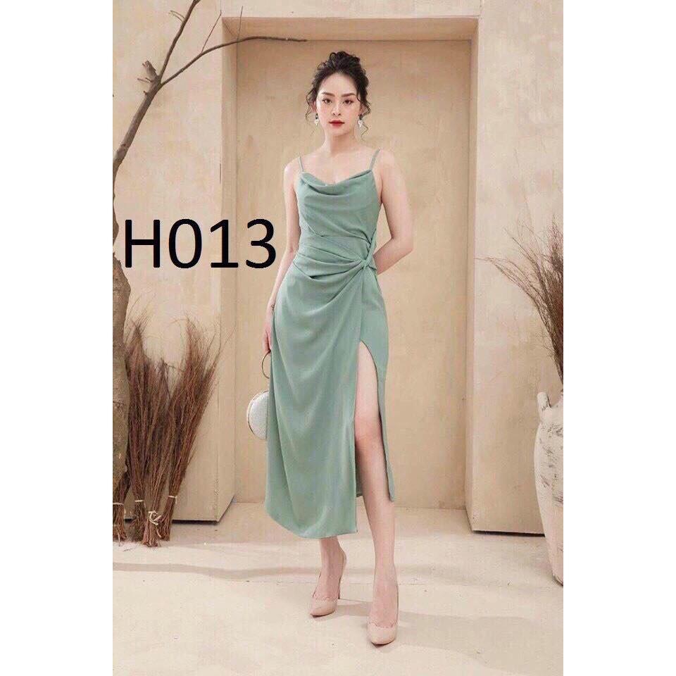 Đầm 2 dây xẻ tà