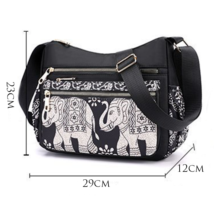 Túi đeo chéo họa tiết nữ, có 7 ngăn tiện lợi chống nước chống mài mòn size 29cm cam kết chất lượng tốt