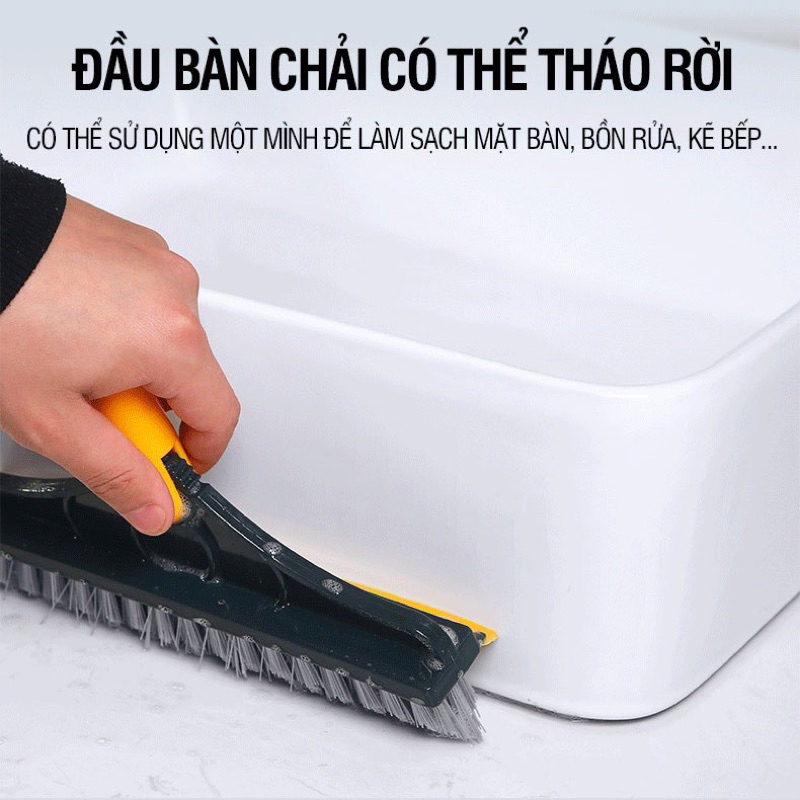 [COMBO 3 DỌN DẸP ĐÓN TẾT] 1 bàn chải vệ sinh khe hẹp + 1 chà sàn nhà tắm + 1 chổi quét trần nhà - Chính hãng dododios