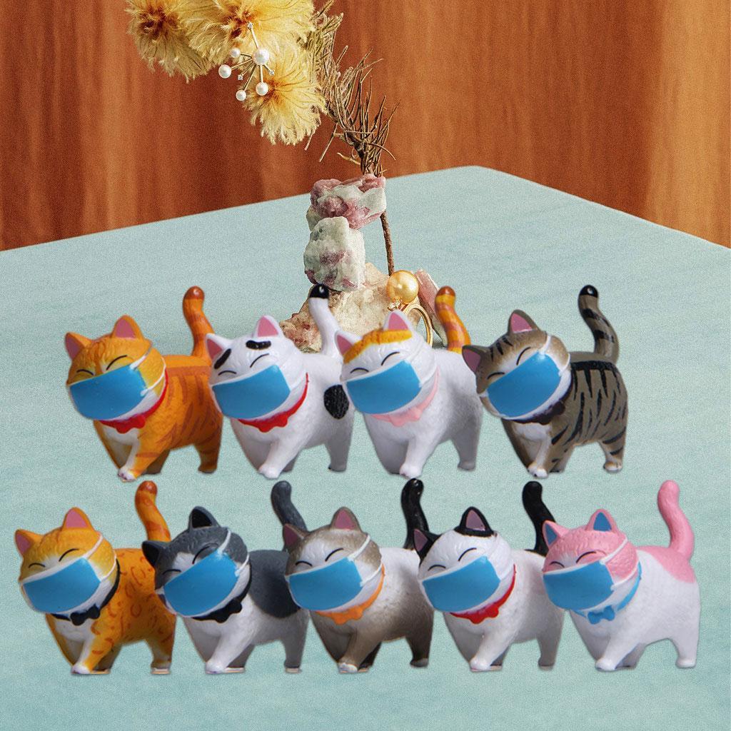 Cat Doll Figures Decor Doll House Pet Toy Crafts A