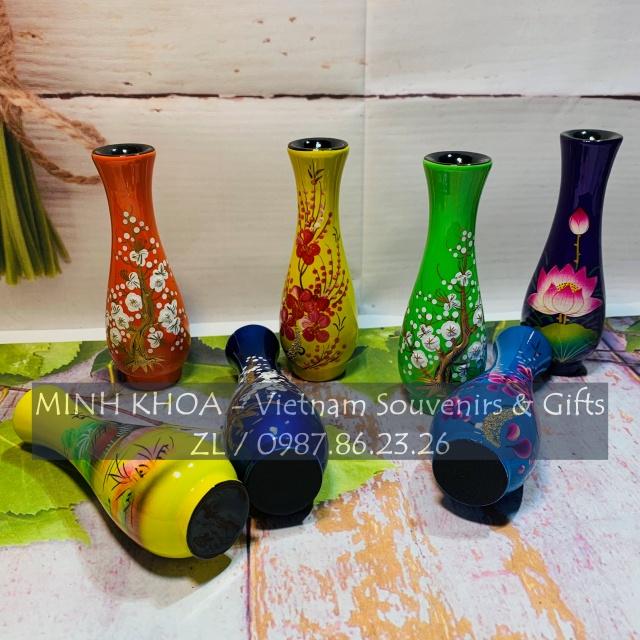 Combo 3 Lọ Hoa Sơn Mài Mini 14 Cm - Vietnamese Lacquer Vase