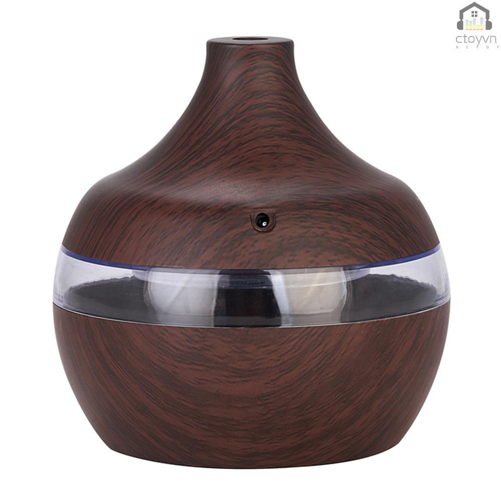 Máy khuếch tán tinh dầu thơm 300ml bằng gỗ mini không gây tiếng ồn tiện dụng cho gia đình/ văn phòng