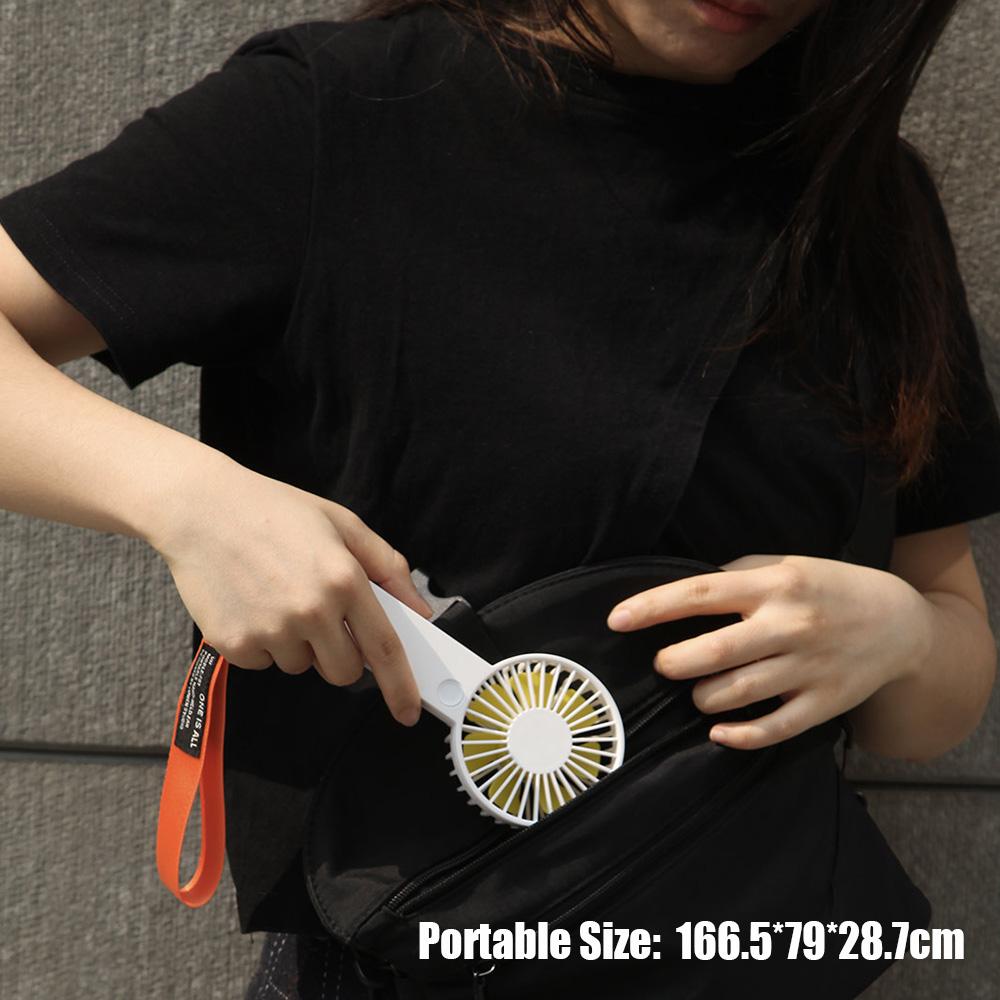 VH Mini Handheld Fan Portable Fan w/3 Speed Adjustable/USB Rechargeable Battery/Fashion Lanyard Cooling Face Fan Small
