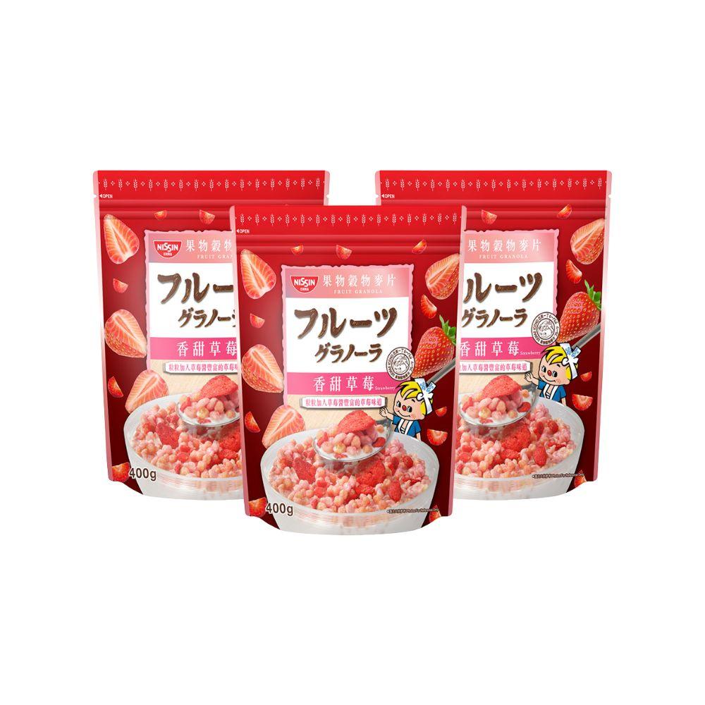 Ngũ cốc dinh dưỡng Nissin Granola Strawberry vị dâu 400g