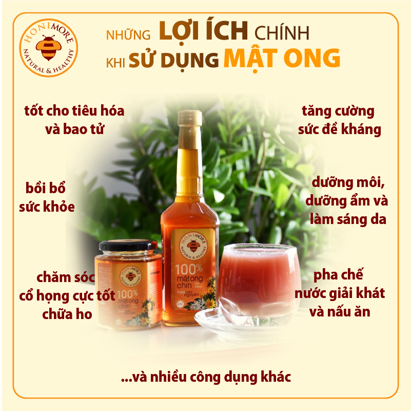 Combo Mật ong rừng Cao Nguyên - 100% mật ong chín Honimore 990g