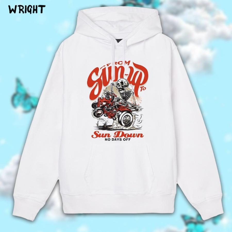 Áo hoodie Sunup bộ xương lái máy cày wright unisex