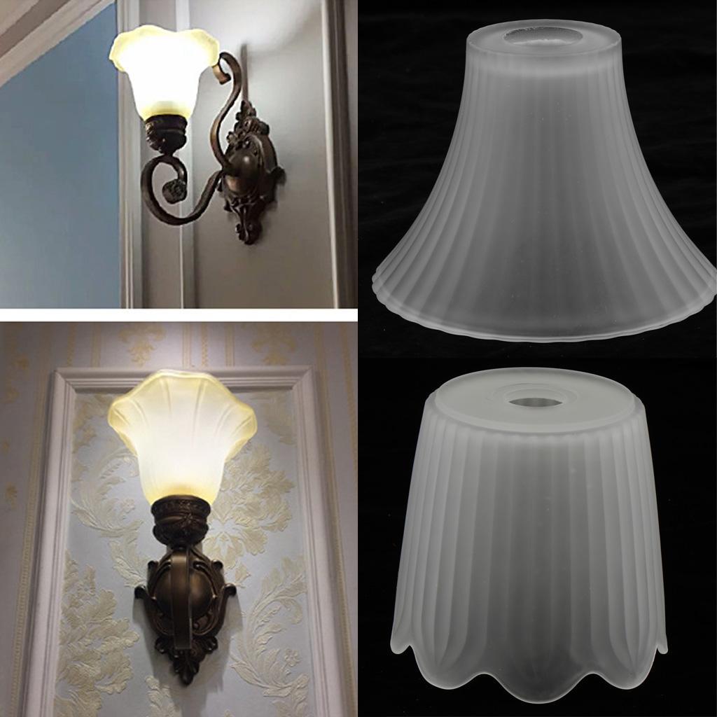 Ceiling Fan Light Ruffle Shade Frosted Vintage Lampshade 1