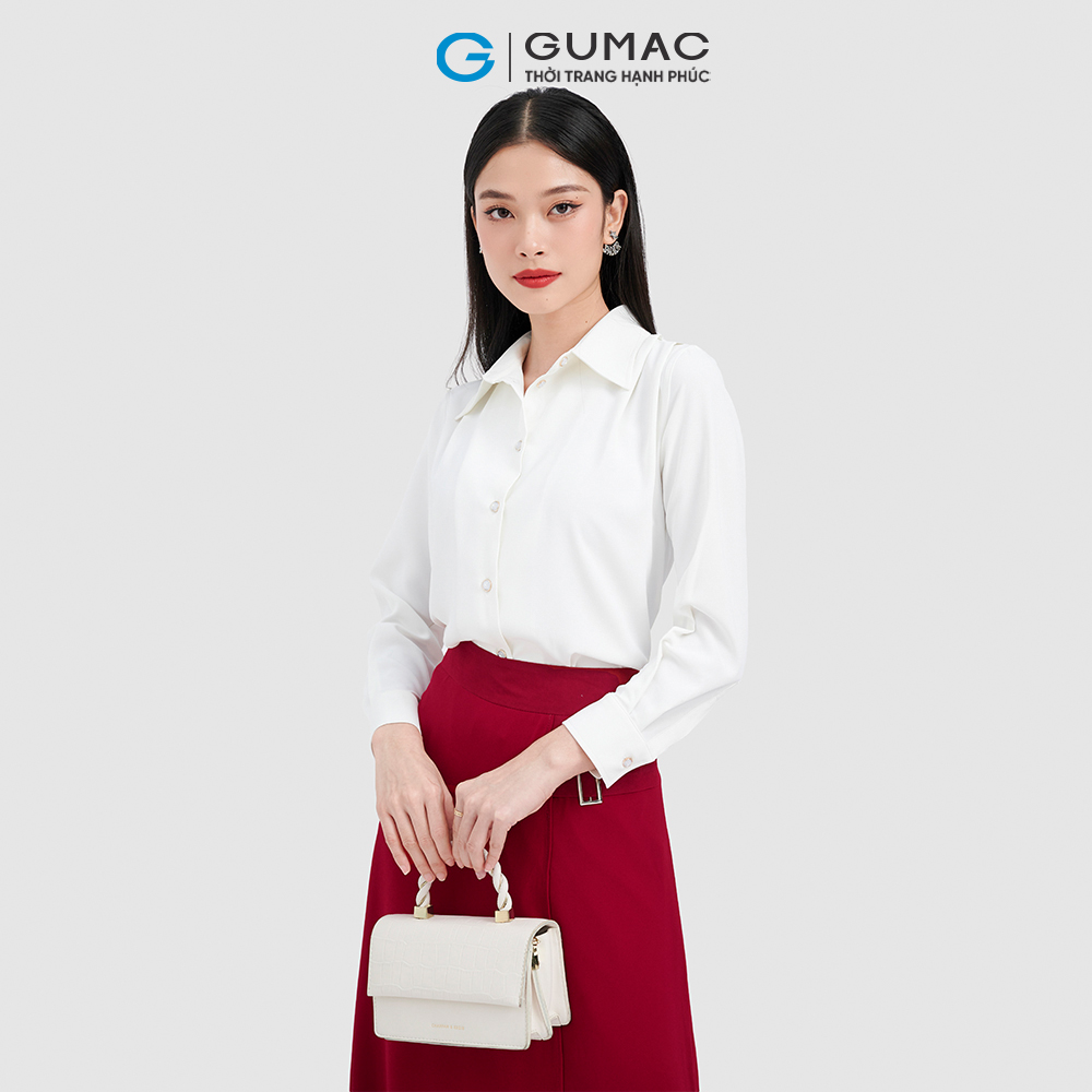 Chân váy nữ GUMAC, dáng xòe nhẹ phối khuy nhẹ nhàng LV0903