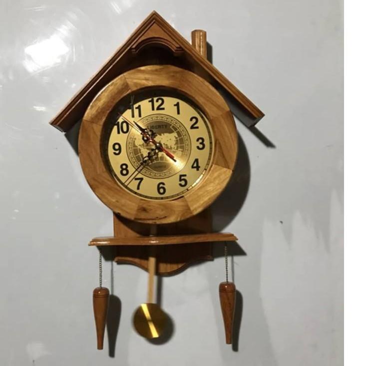 Đồng hồ gỗ Cẩm Lai hình ngôi nhà