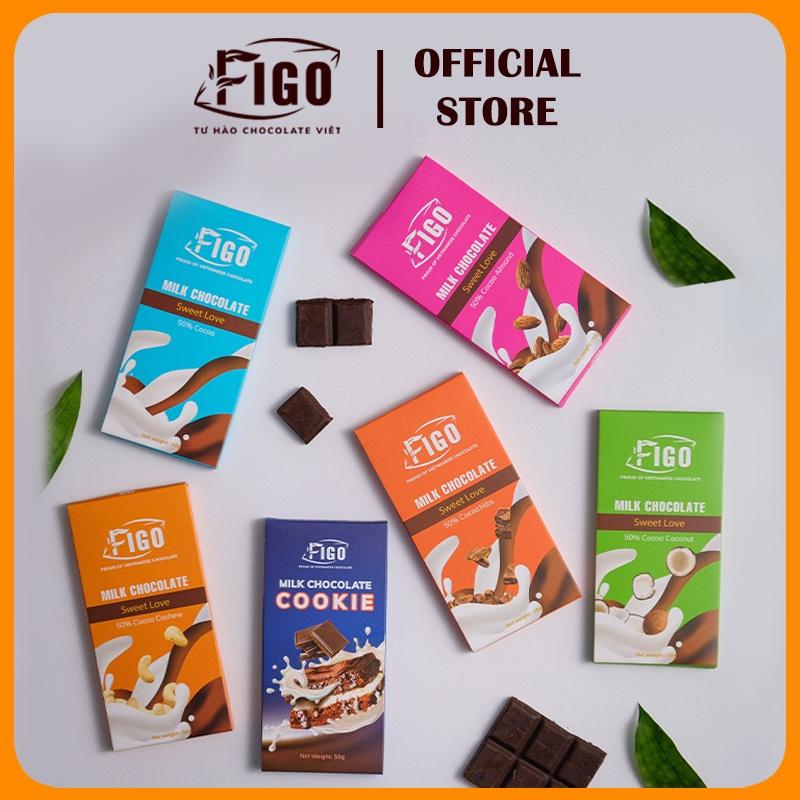 [GIÁ TỐT] 30 Hộp Socola Sữa MIX ĐỦ 7 VỊ FIGO | Kẹo socola sữa siêu ngon 50g đủ vị FIGO, Đồ ăn vặt văn phòng bán chạy, ĂN LÀ NGHIỀN