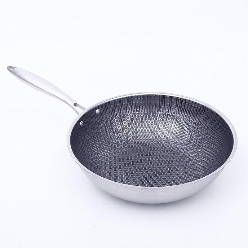 Chảo chống dính 2 mặt inox 304 công nghệ khắc laser tổ ong 32cm sâu lòng trứng