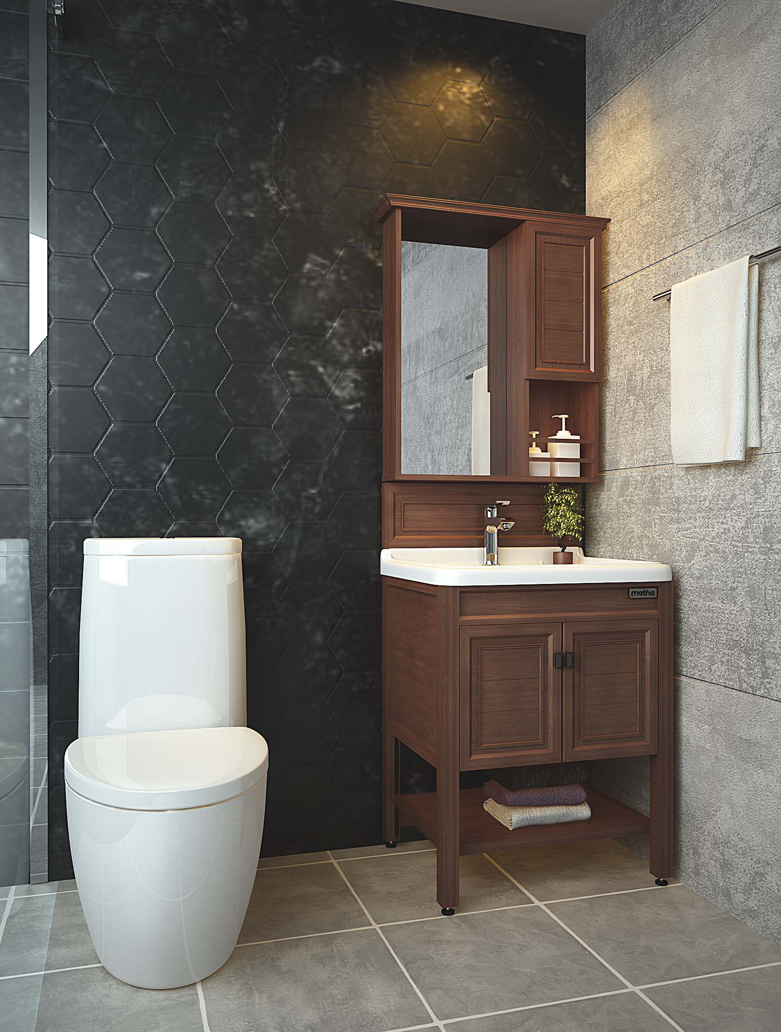 Tủ lavabo Đẹp Nhập Khẩu Từ Thái Lan - Chất Liệu Nhôm - METHA DWAB-60211