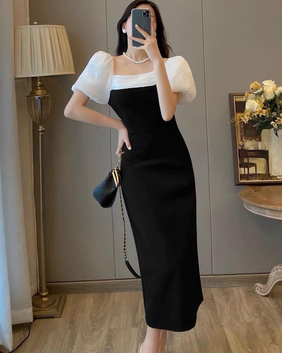 ĐẦM BODY TAY PHỒNG PHỐI TƠ 12368