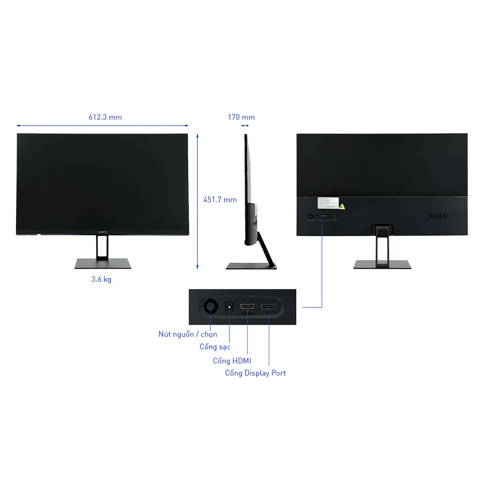 Màn hình máy tính Xiaomi A27i | 27 inch FHD (1920 x 1080) | IPS | 100Hz | 6ms | Input DP / HDMI | Bảo hành 3 năm | Hàng Chính Hãng