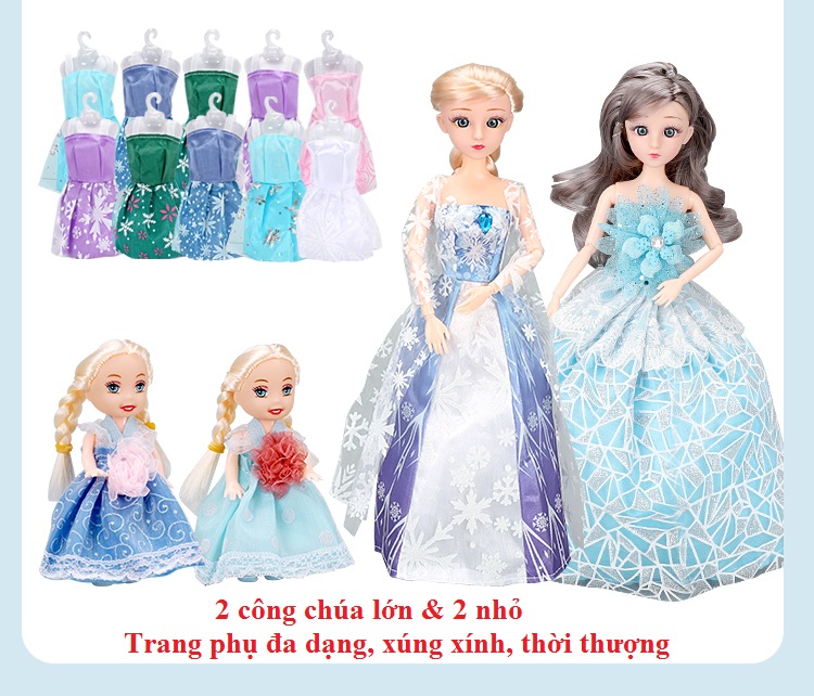 Bộ đồ chơi búp bê Barbie [Công chúa tuyết Elsa]-Hộp quà tặng sang trọng cho bé