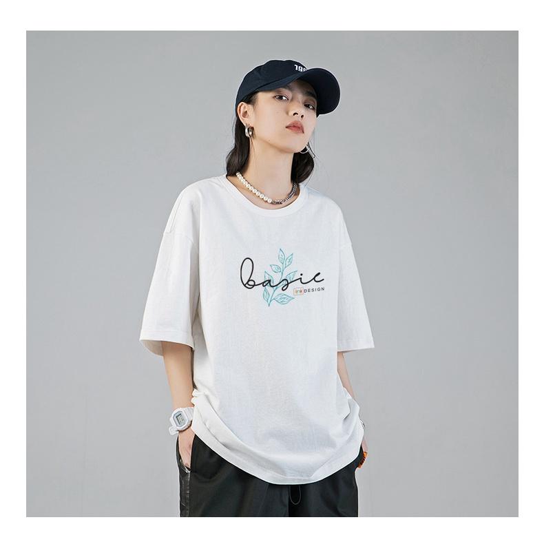 Áo trắng nữ basic lá mảnh dáng rộng unisex