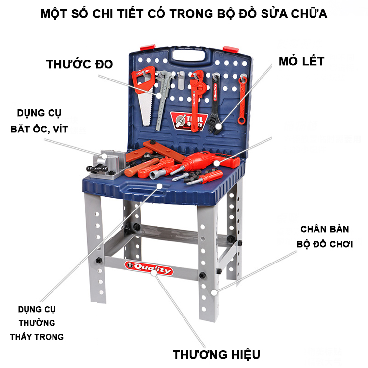 Bộ đồ chơi dụng cụ sửa chữa cơ khí va li xách cho bé trai BBT Global 008-21