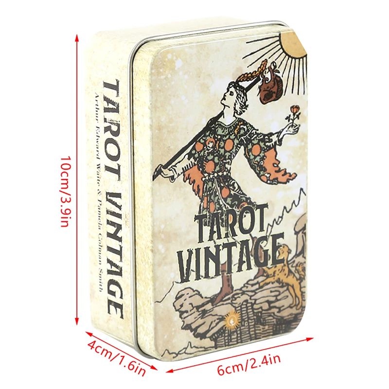 Bộ Bài Tarot Vintage 78 thẻ Mạ Vàng Hộp Sắt