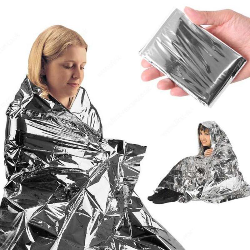 Khẩn cấp chăn mylar nhiệt ngoài trời tồn tại bộ sơ cứu giải cứu không gian lá trại đi lang thang leo núi Bug Out túi giữ nhiệt