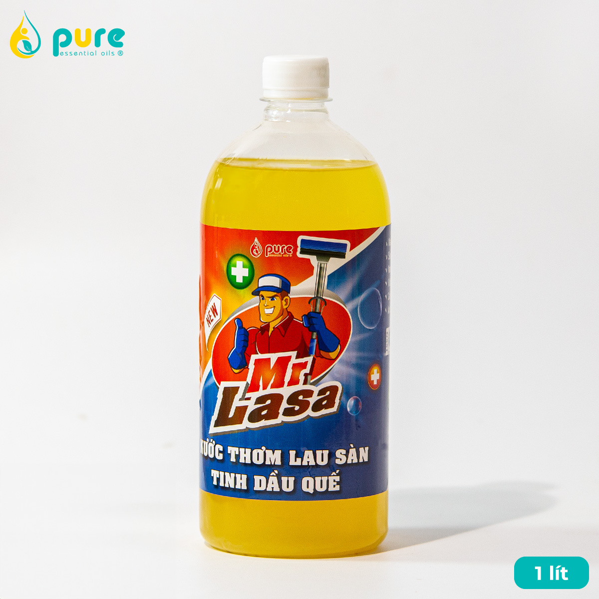 Nước lau sàn Thảo mộc Mr. LASA -  SẠCH BÓNG, HƯƠNG THƠM DỊU DÀNG, AN TOÀN CHO DA  - Hương Quế / Sả Chanh -  1/3.8Kg