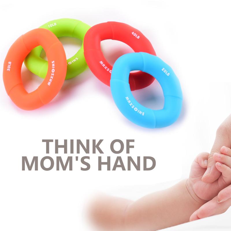 Tập Thể Dục Tại Nhà Tay Cầm Cơ Lực Cho Trẻ Em Cổ Tay Giãn Nở Cao Su Tập Ngón Tay Kẹp Vòng Tập Gym Chống Căng Thẳng Trẻ Em Color: Red-40LB