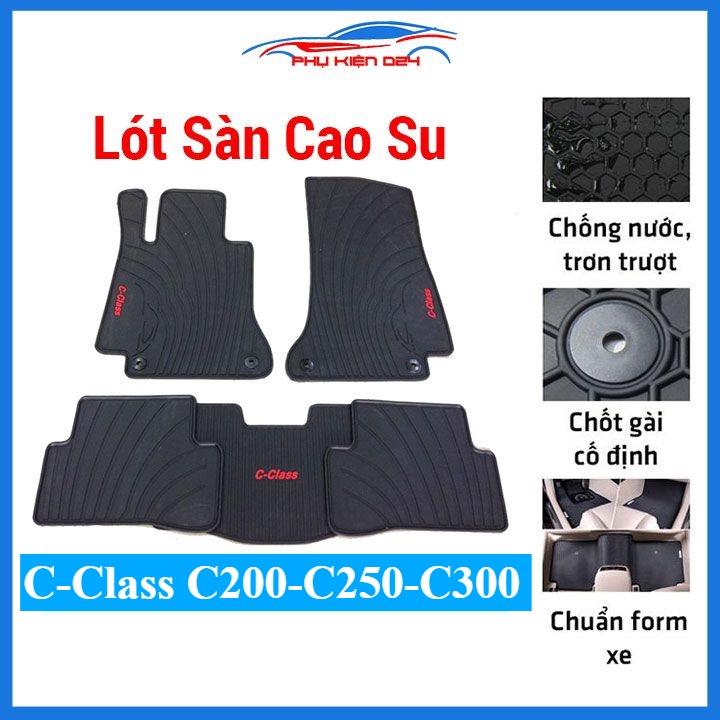 Thảm lót sàn ô tô cao su 3D Mercedes C-Class C200, C250, C300 không mùi, chống trơn trượt