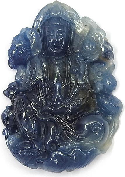 Mặt Phật Quan Âm Sapphire EVT24139 - Xanh