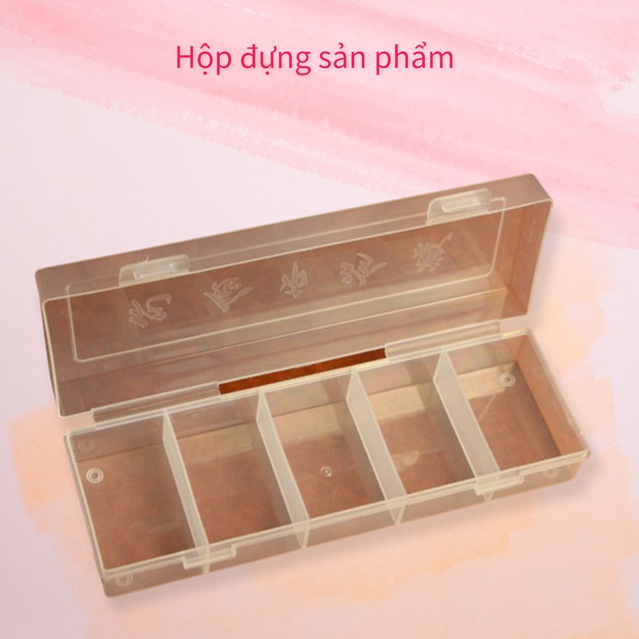 Hộp nhựa đa năng phân sẵn 5 ngăn phân tem sưu tầm hoặc chia rau mùi, ngò, hành, các loại mắm.