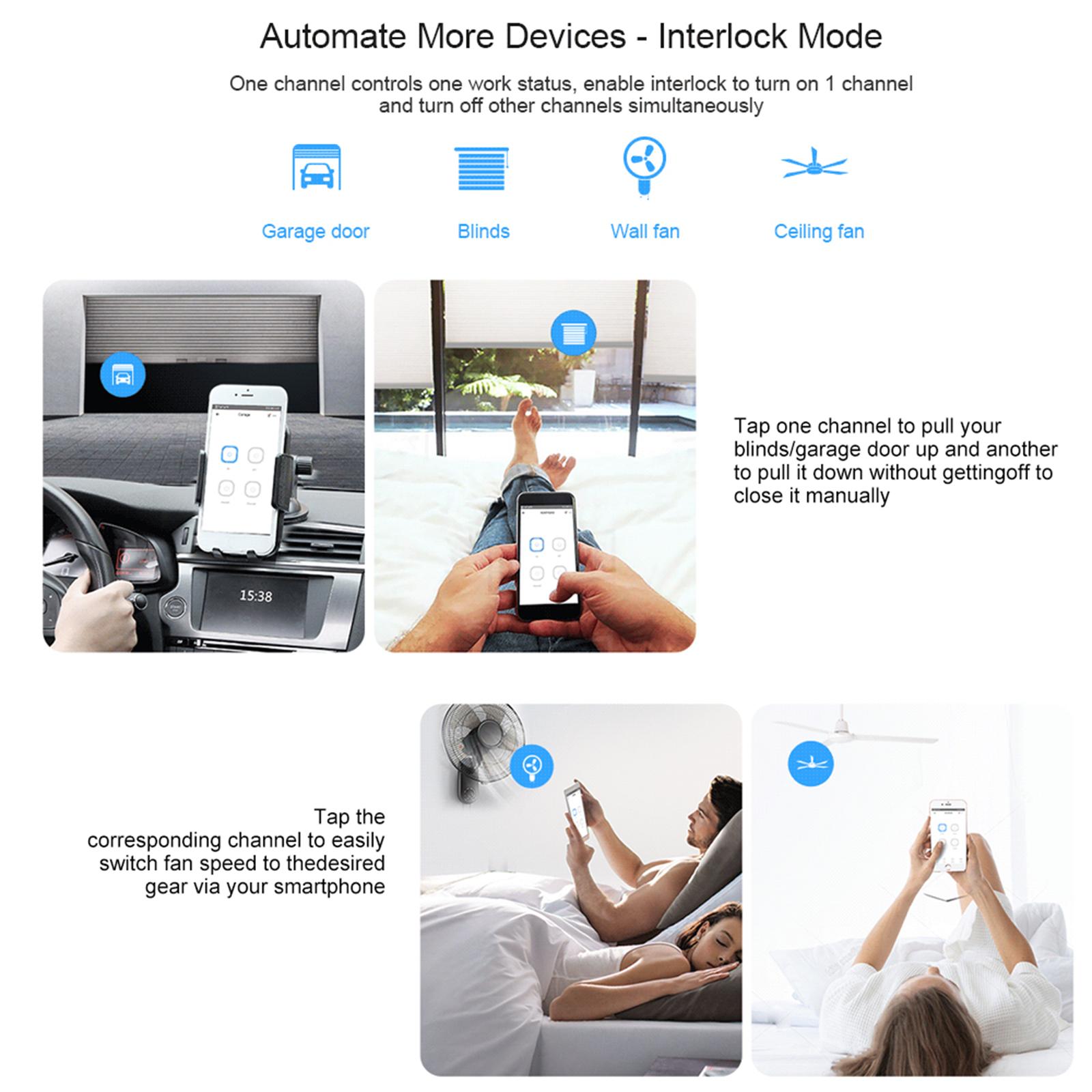 Công tắc thông minh WiFI SONOFF 4CH R3 / PRO R3 ITEAD RF 433MHz 4 Gang, 3 chế độ làm việc Inching / Tự khóa / Khóa liên động