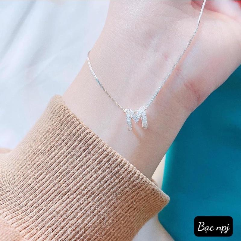 Dây chuyền Chữ cái Bạc Ta ,Vòng cổ chữ ️ XINH XẮN️ phong cách riêng biệt - Bạc Npj