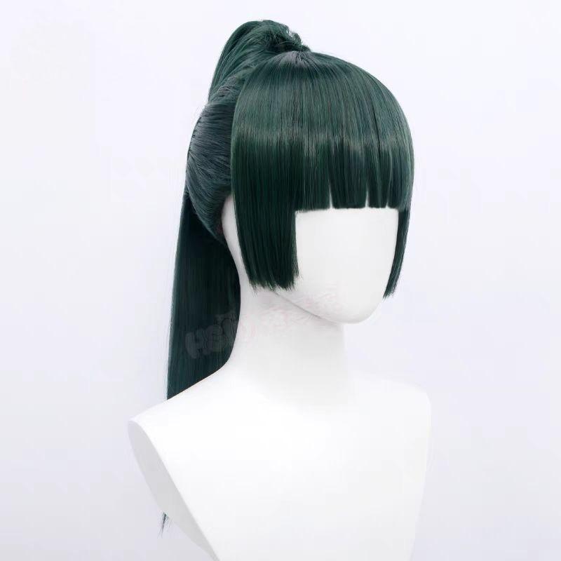Wig/Tóc giả cosplay Zenin Maki - Jujutsu Kaisen: Chú thuật hồi chiến màu xanh rêu