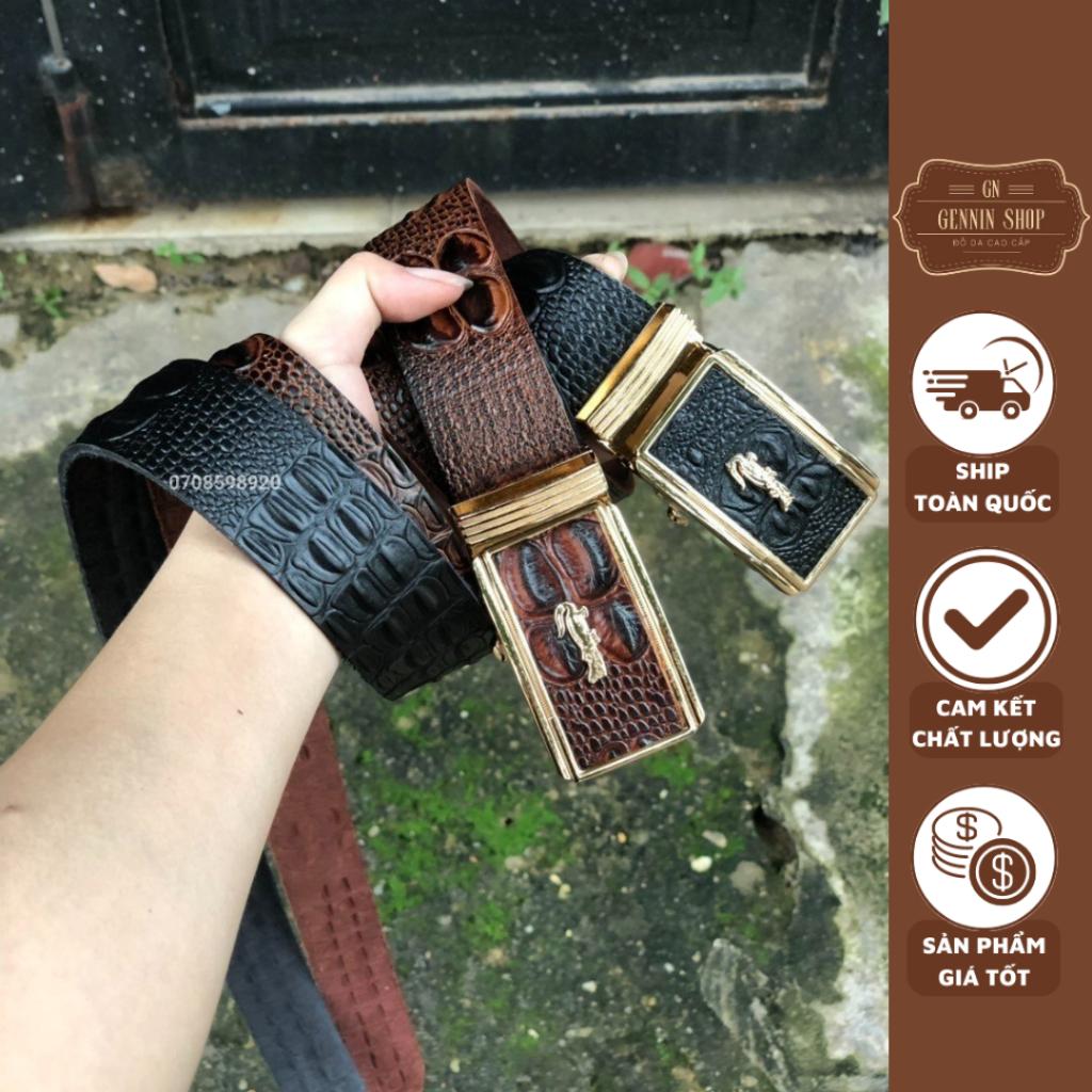 Thắt Lưng Da Bò Cao Cấp Dập Vân Cá Sấu Đầu Khóa Tự Động Tc Kiểu Dáng Sang Trọng Dễ Dàng Kết Hợp Cùng Các Set Đồ Công Sở