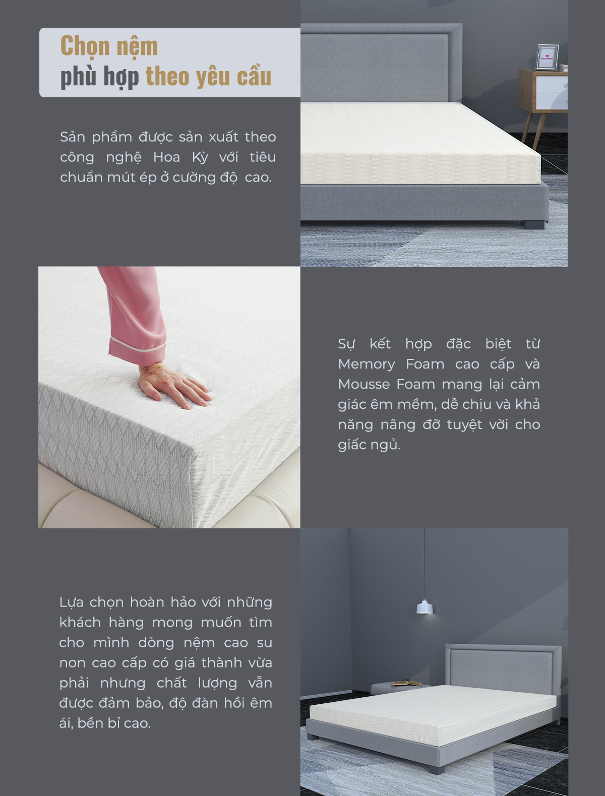 Nệm Foam Cao Cấp Thuần Việt Platinum Công Nghệ Hoa Kỳ, Kháng Khuẩn Tối Ưu