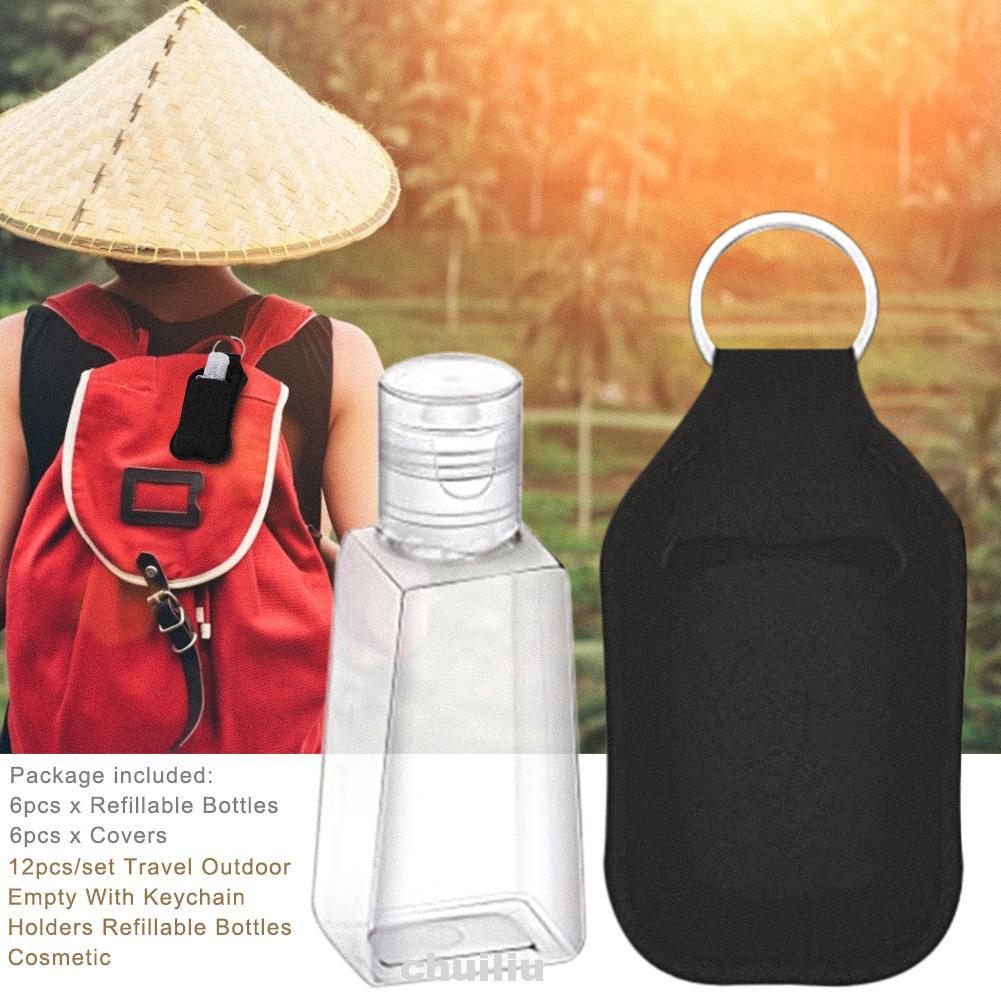 Set 12 Lọ Đựng Dầu Gội Trong Suốt Kèm Móc Khóa Tiện Dụng