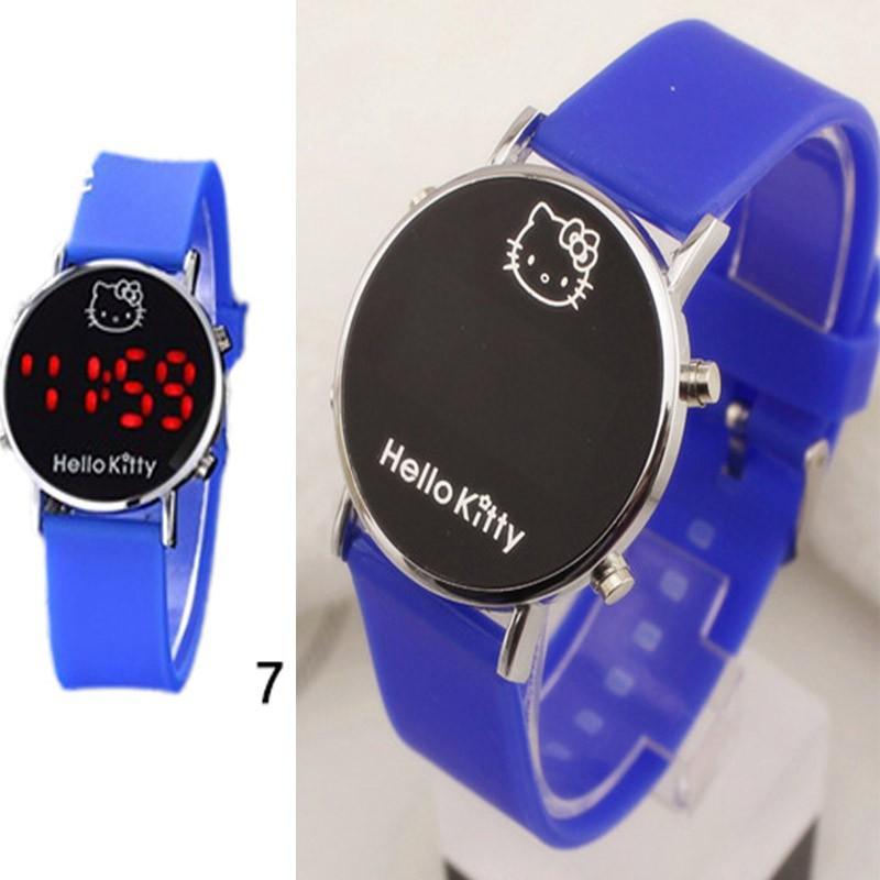 Đồng Hồ Điện Tử Hello Kitty Dễ Thương Có Đèn LED