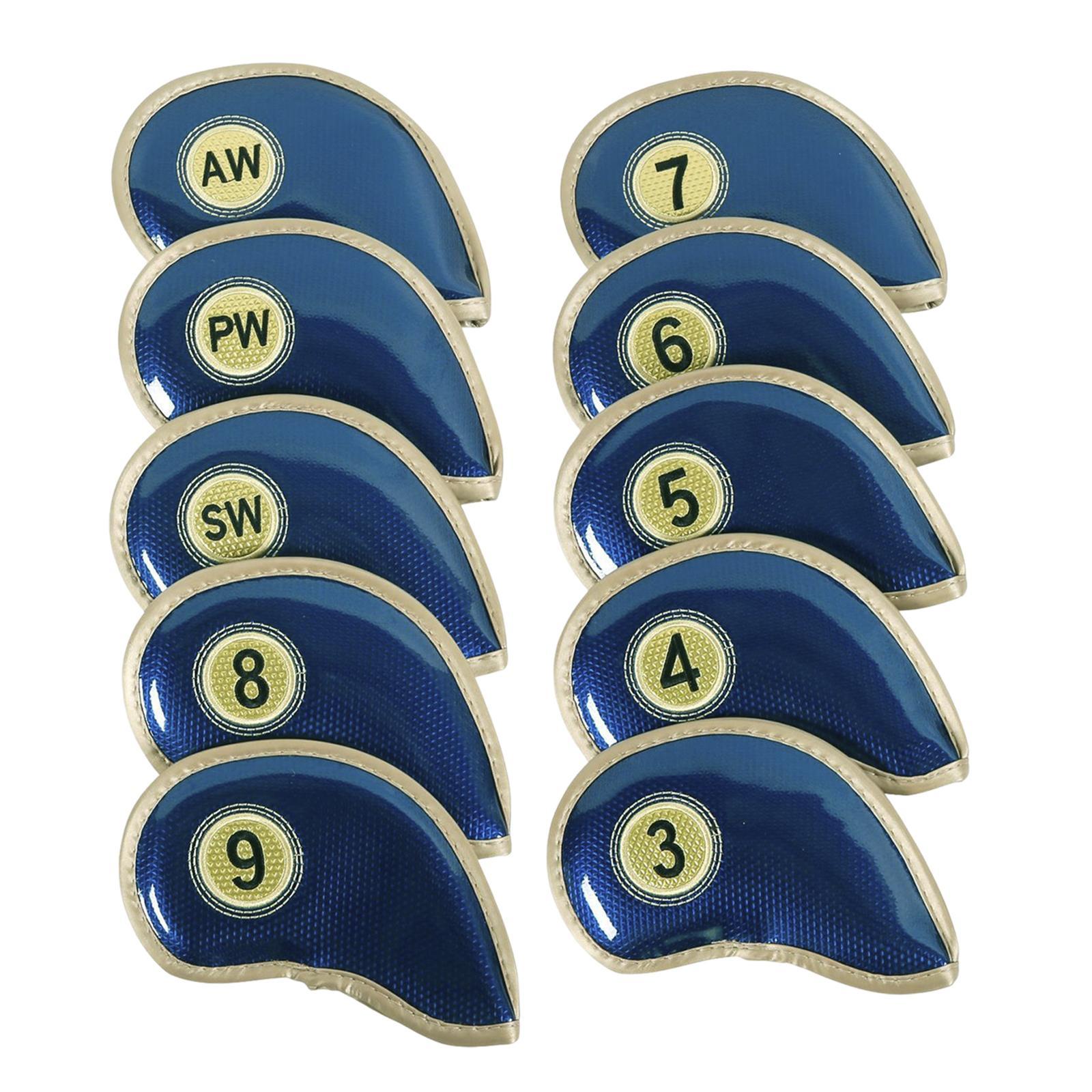10x Golf Iron Headcover Golf Club Head Covers Protect Case Embroidery Number