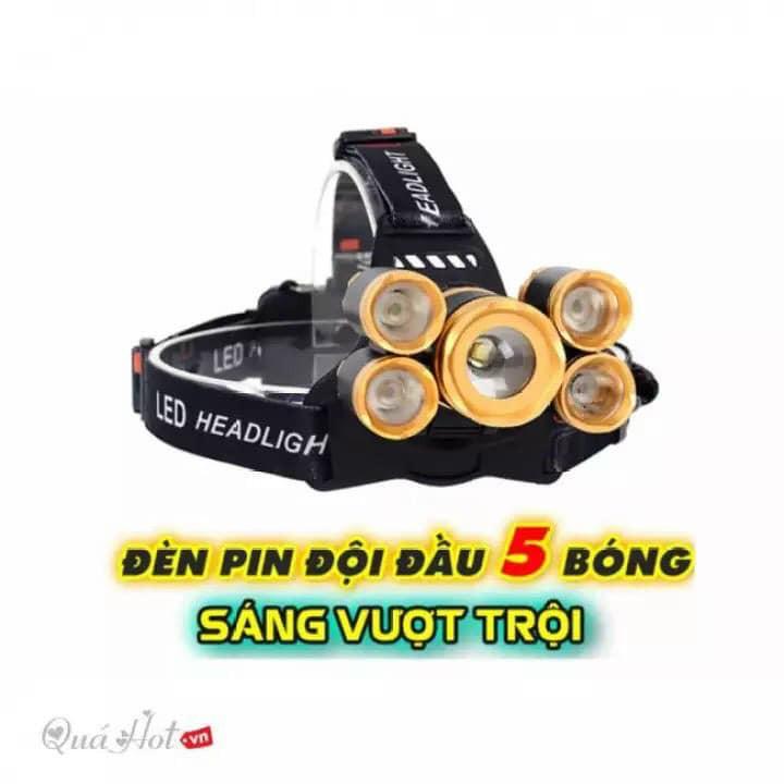 Đèn pin đội đầu 5 bóng