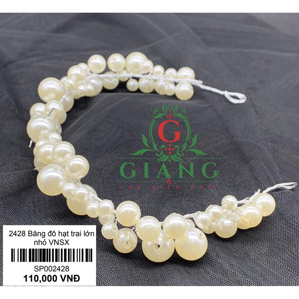 Băng đô hạt trai lớn nhỏ cài tóc thủ công tp HCM phụ kiện cưới Giang Sp002428