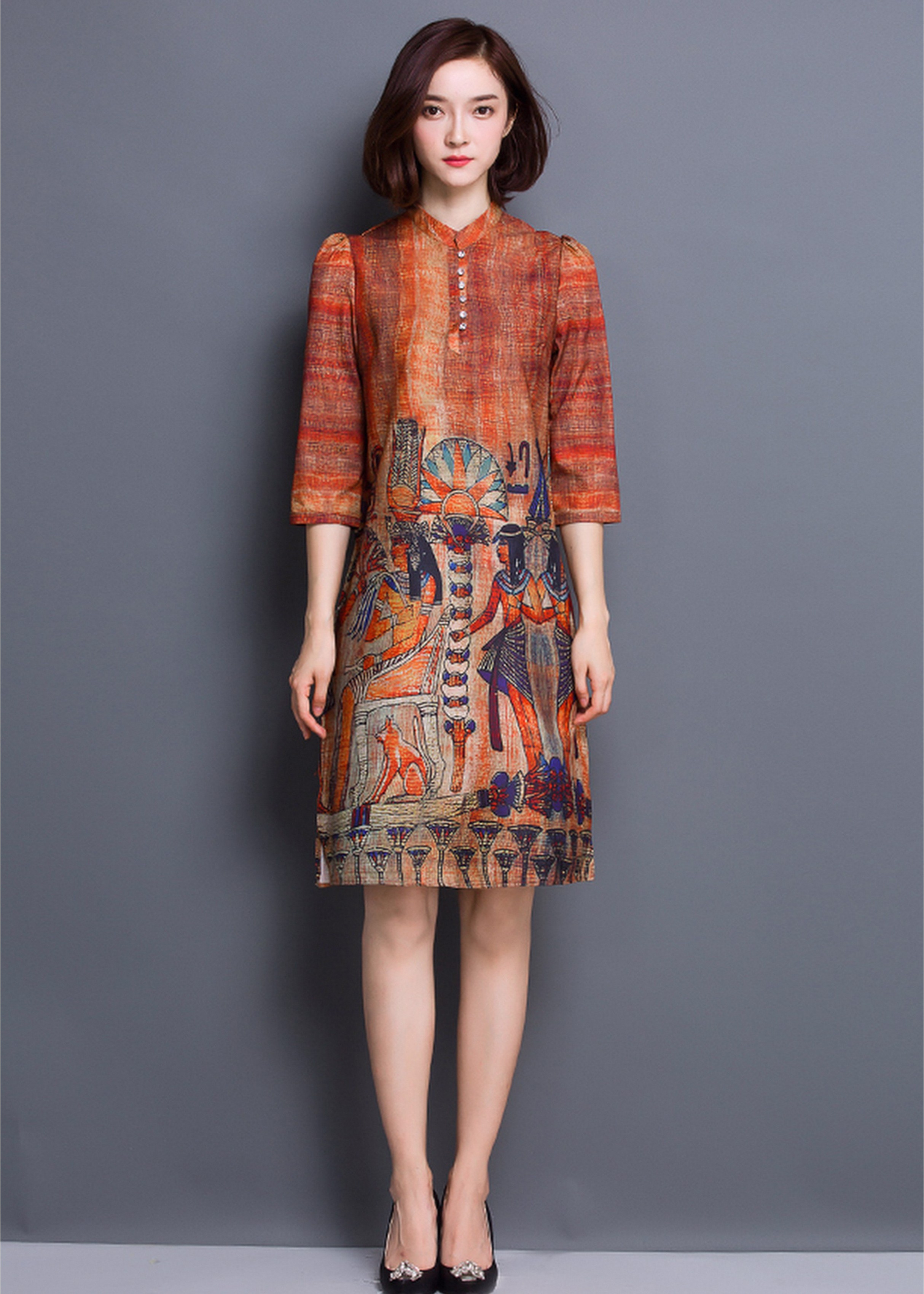 VÁY LỤA IN RETRO TB 125.9