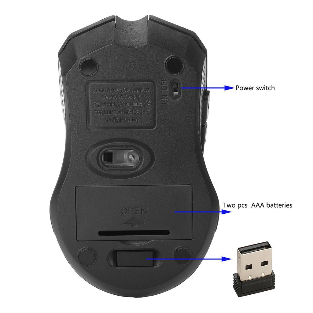 W7 2.4G Wireless USB Mice Gaming Mouse for Windows Mac Laptop Notebook for Laptop PC