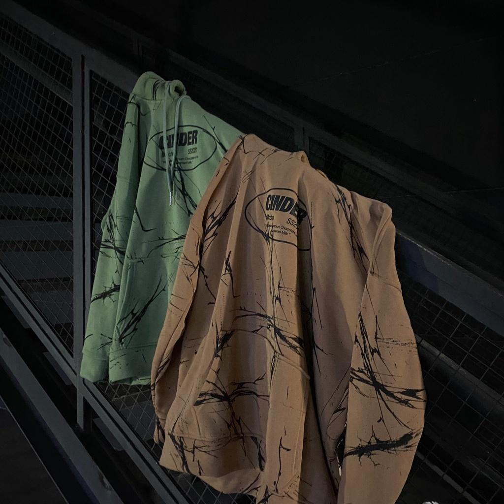 Áo Hoodie Nỉ CINDER Nam Nữ, Áo Hoodie Zip Form Rộng Unisex Đẹp (Hoodie Mocha &amp; Matcha