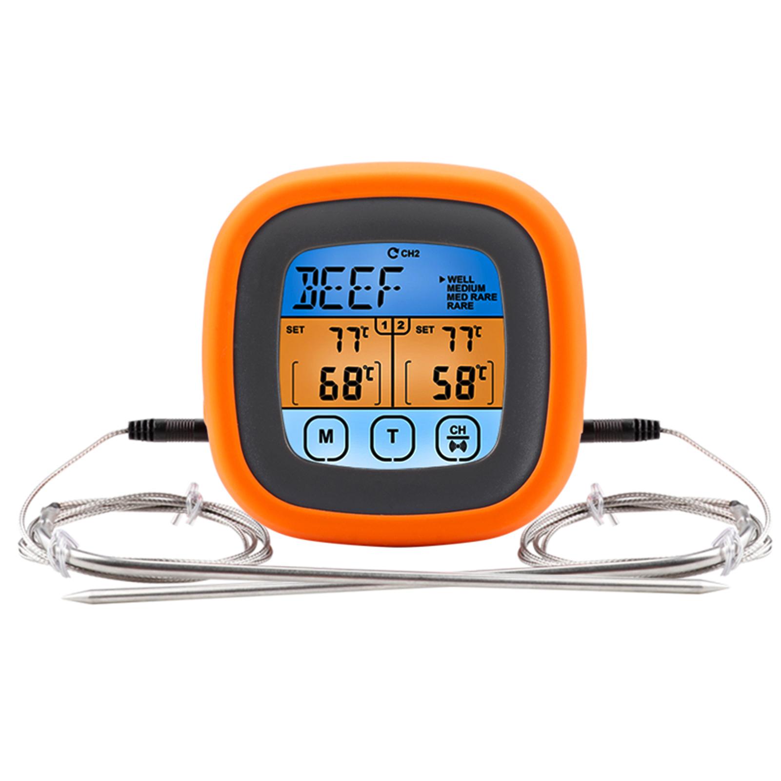 Digital Meat Thermometer Barbecue Cooking Food Thermometer with 2 Probes for Oven Grill Barbecue Simmer