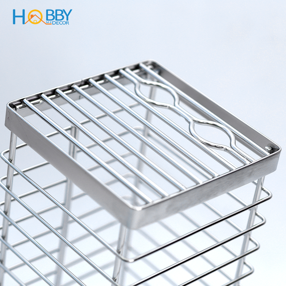 Kệ để dao kéo nhà bếp inox 304 có khay nhựa hứng nước Hobby Home Decor DD25 không rỉ sét